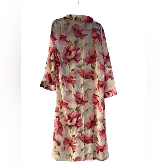 Vintage California Dynasty Pink Floral Robe Women’s Size Small - Picture 7 of 7